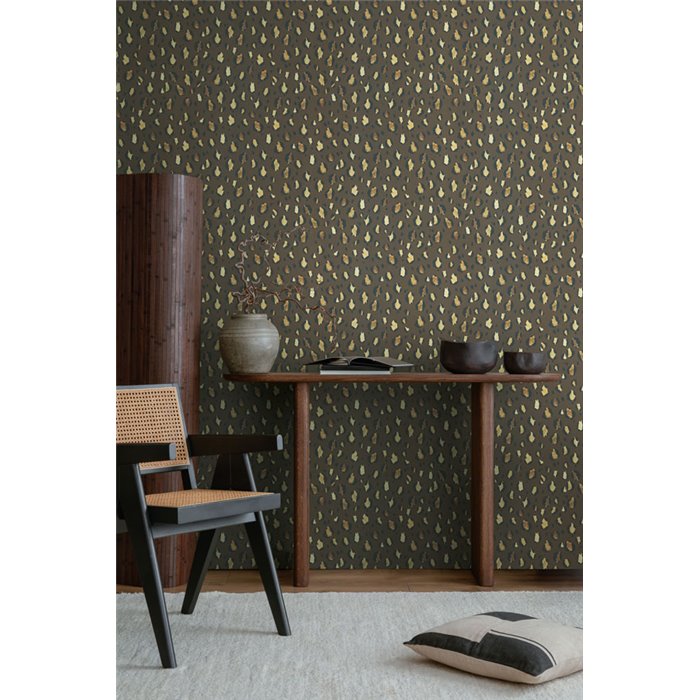 Papeldecor|Vliestapete Leopardenmuster braun ethnischer Stil|Lederimitat