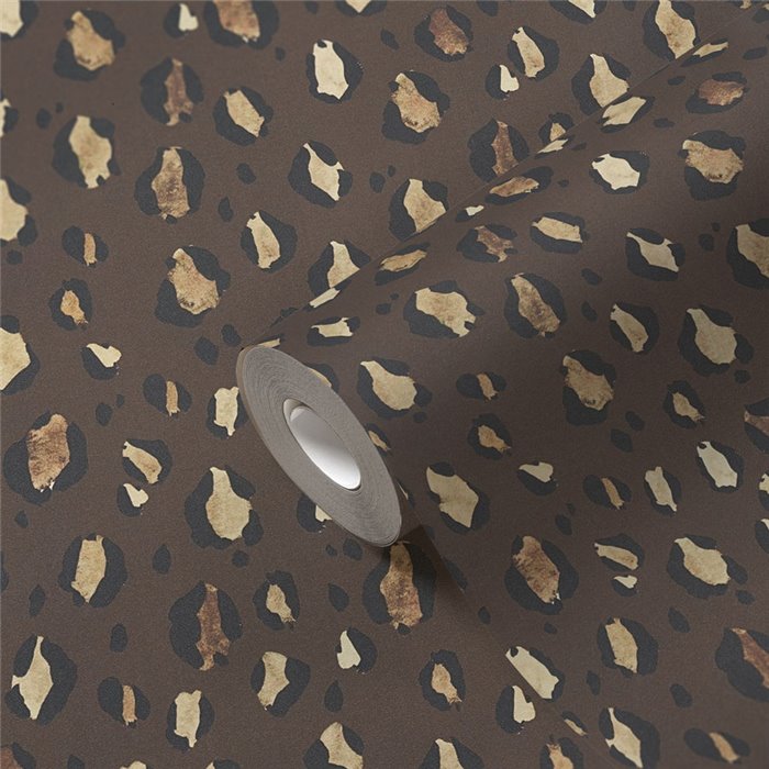 Papeldecor|Vliestapete Leopardenmuster braun ethnischer Stil|Lederimitat