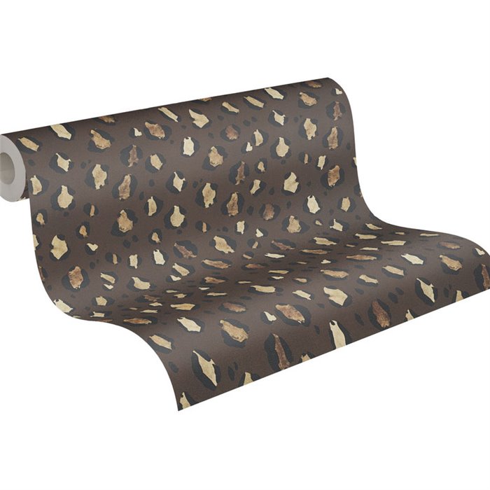 Papeldecor|Vliestapete Leopardenmuster braun ethnischer Stil|Lederimitat