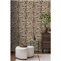 Papeldecor|Vliestapete Zebramuster weiß und braun|Lederimitat