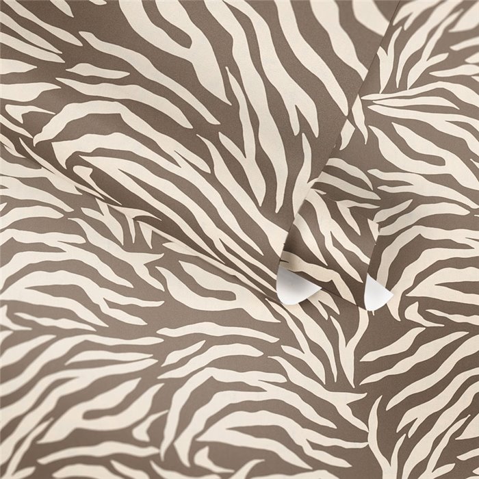 Papeldecor|Zebra print wallpaper white and brown|Skin Imitation