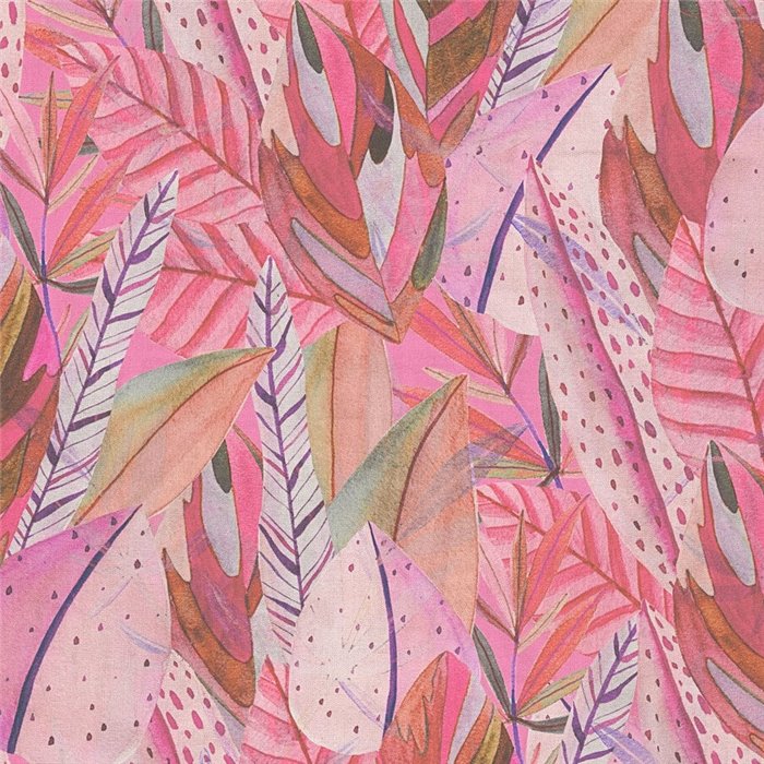 Papeldecor|Papel pintado floral tropical rosa|Floral