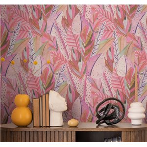 Grandeco|Papel pintado floral escandinavo beige acuarela|Floral 2