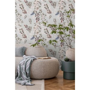 Casadeco|Simple wallpaper with beige sea lavender floral print|Scandinavian 2