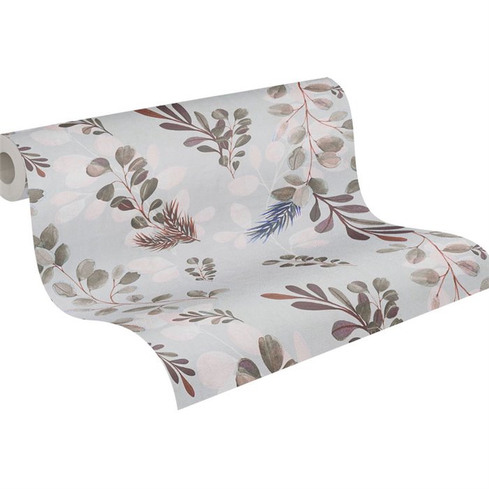 Papeldecor|Papier peint floral scandinave gris|Floral