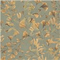 Papeldecor|Papier peint botanique vert : feuilles de ginkgo|Floral