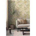 Papeldecor|Papier peint botanique beige : feuilles de ginkgo|Floral