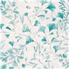 Papeldecor|Papel pintado botánico turquesa: hojas ginkgo|Floral