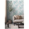 Papeldecor|Botanical wallpaper turquoise: ginkgo leaves|Floral