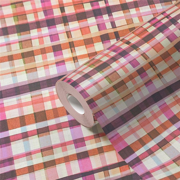 Papeldecor|Watercolor checkered wallpaper multicolor|Checkered