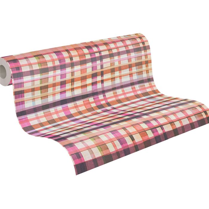 Papeldecor|Watercolor checkered wallpaper multicolor|Checkered