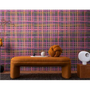 Casadeco|Tapete in puderrosa Musselin-Textiloptik|Rosa 2
