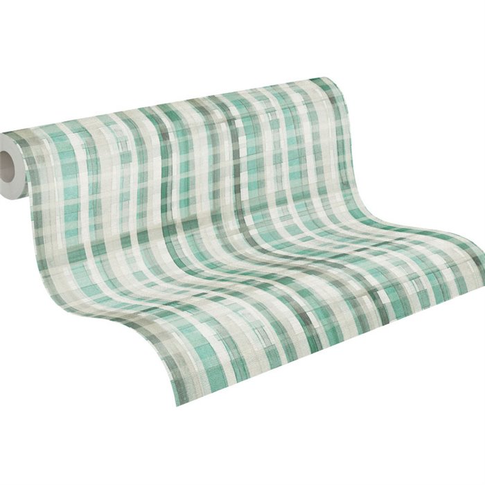 Papeldecor|Papier peint à carreaux turquoise rétro|Carreaux