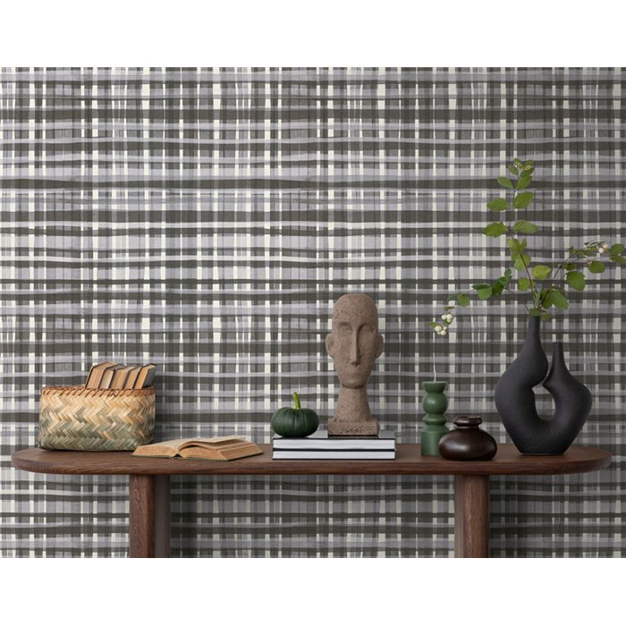 Papeldecor|Papier peint à carreaux gris rétro|Carreaux