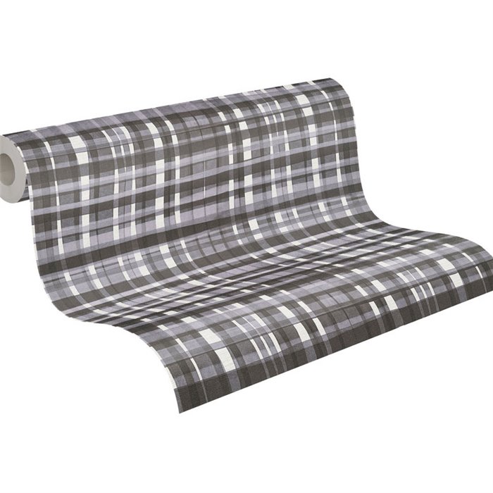 Papeldecor|Papier peint à carreaux gris rétro|Carreaux