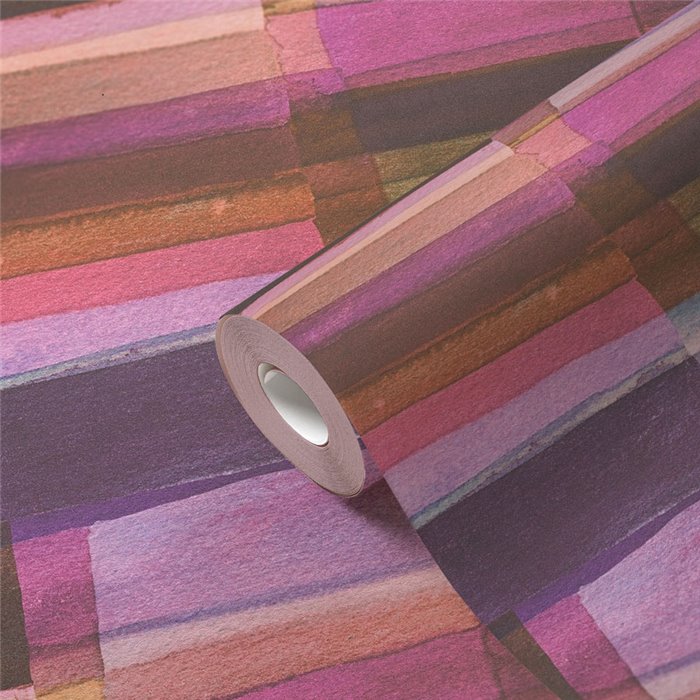 Papeldecor|Papier peint à carreaux rose violet effet aquarelle|Carreaux