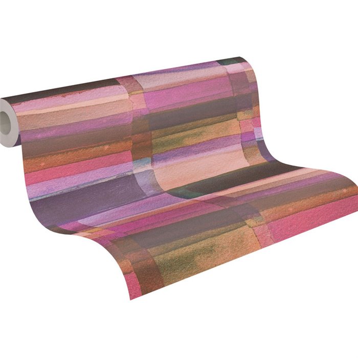 Papeldecor|Papier peint à carreaux rose violet effet aquarelle|Carreaux