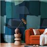 Papeldecor|Mural pared abstracto en azul y verde|Murales de Pared
