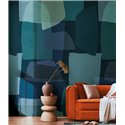 Papeldecor|Mural pared abstracto en azul y verde|Murales de Pared