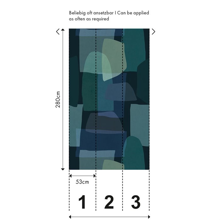 Papeldecor|Wandbild abstrakt blau und grün|Wandbild