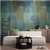 Papeldecor|Wall mural abstract green and blue tones|Wallmurals