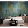 Papeldecor|Wall mural abstract green and blue tones|Wallmurals