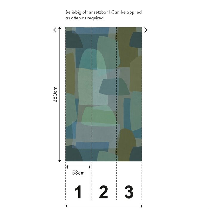 Papeldecor|Wall mural abstract green and blue tones|Wallmurals