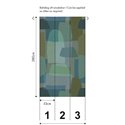 Papeldecor|Papier peint panoramique abstrait tons verts et bleus|Panoramiques