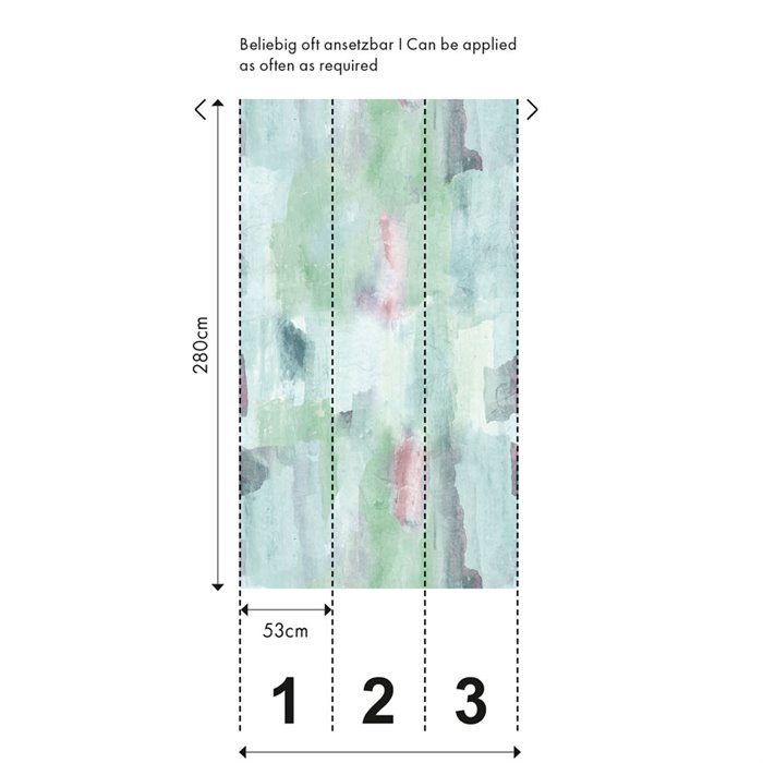 Papeldecor|Wall mural green tones watercolor effect|Wallmurals