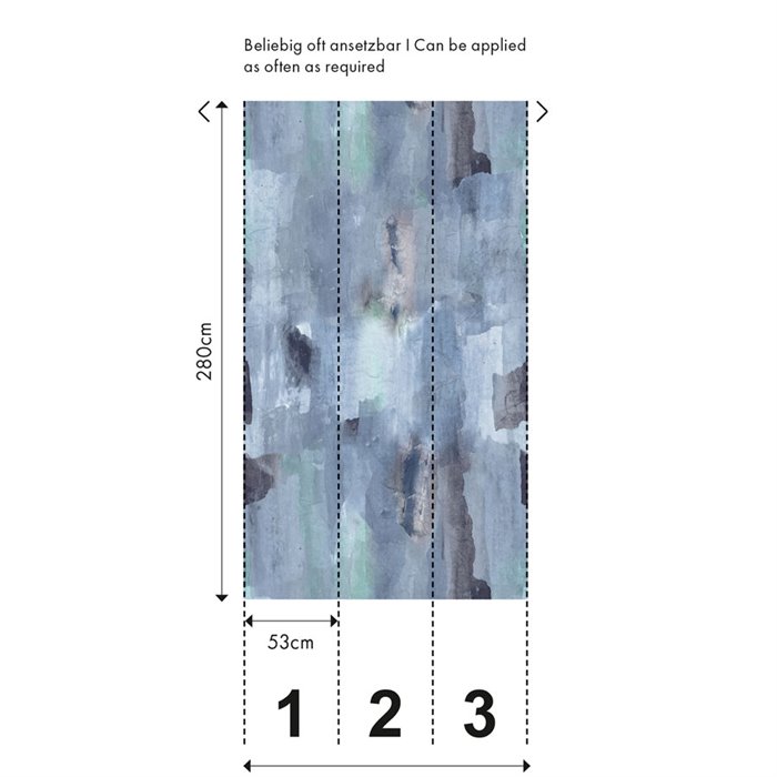 Papeldecor|Wall mural blue tones watercolor effect|Wallmurals