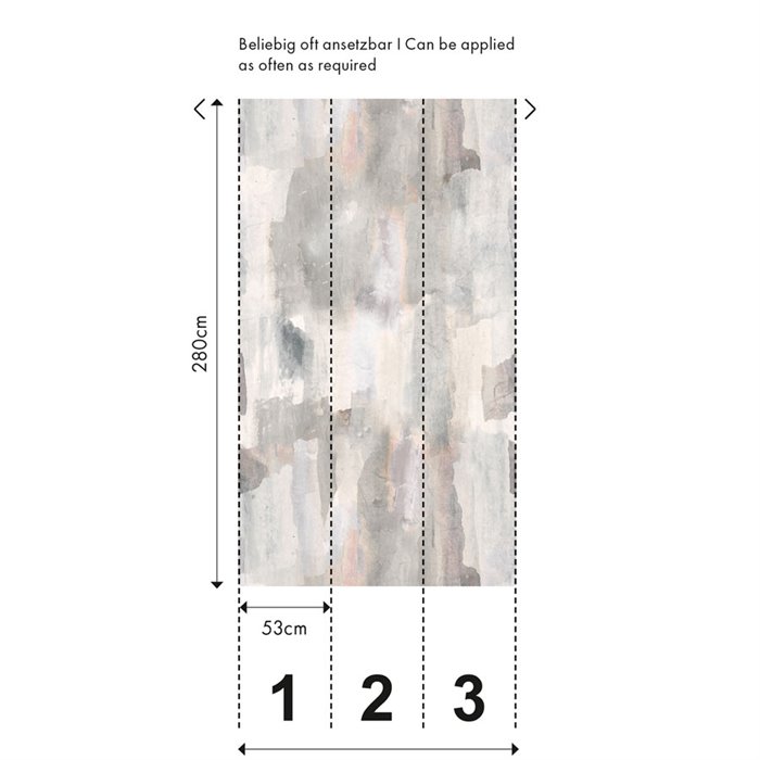 Papeldecor|Wall mural neutral tones watercolor effect|Wallmurals