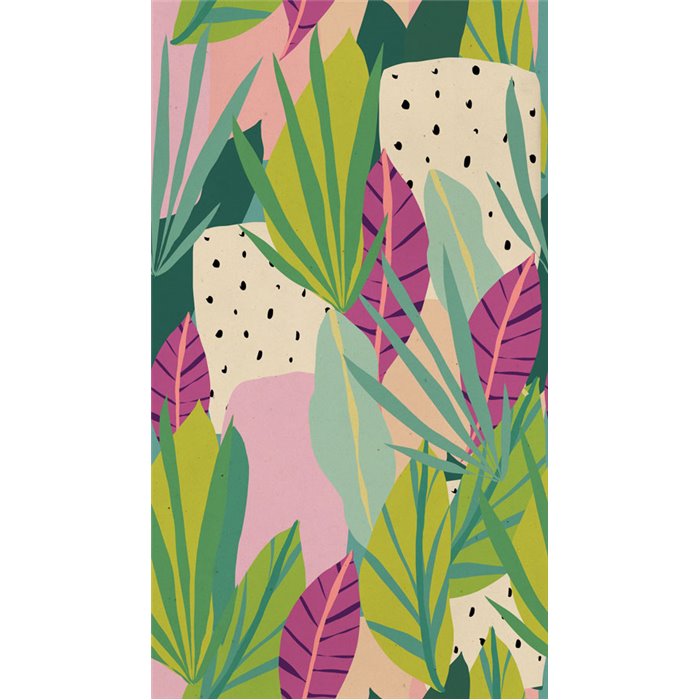 Papeldecor|Wandbild tropisch bunte exotische Blätter|Wandbild