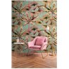 Papeldecor|Papier peint panoramique tropical palmiers vert et rose|Panoramiques