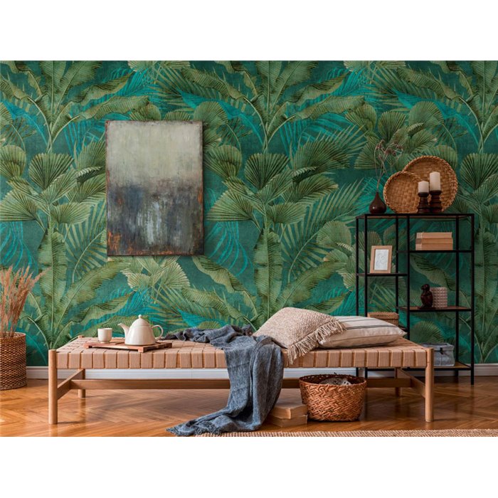 Papeldecor|Wall mural tropical jungle lush green leaves|Wallmurals