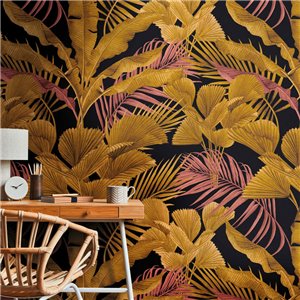 Papeldecor|Papier peint panoramique jungle tropicale feuillage vert luxuriant|Panoramiques