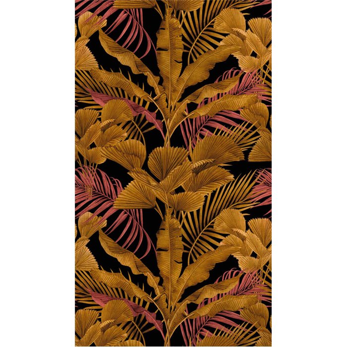 Papeldecor|Mural pared tropical en negro y dorado|Murales de Pared