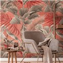Papeldecor|Wall mural tropical tones coral and beige|Wallmurals