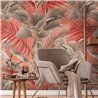 Papeldecor|Papier peint panoramique tropical tons corail et beige|Panoramiques