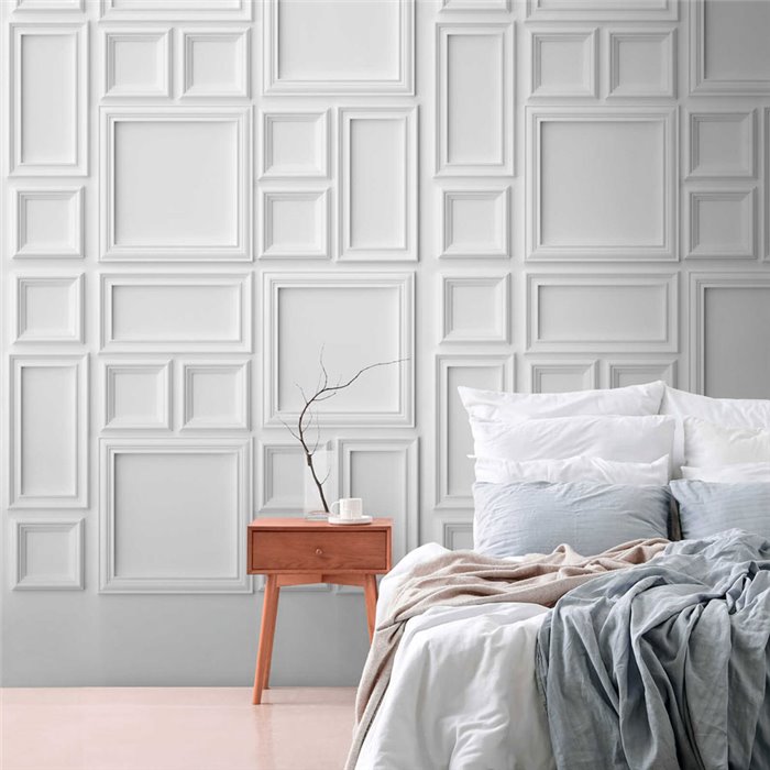 Papeldecor|Mural pared blanco efecto 3D|Murales de Pared