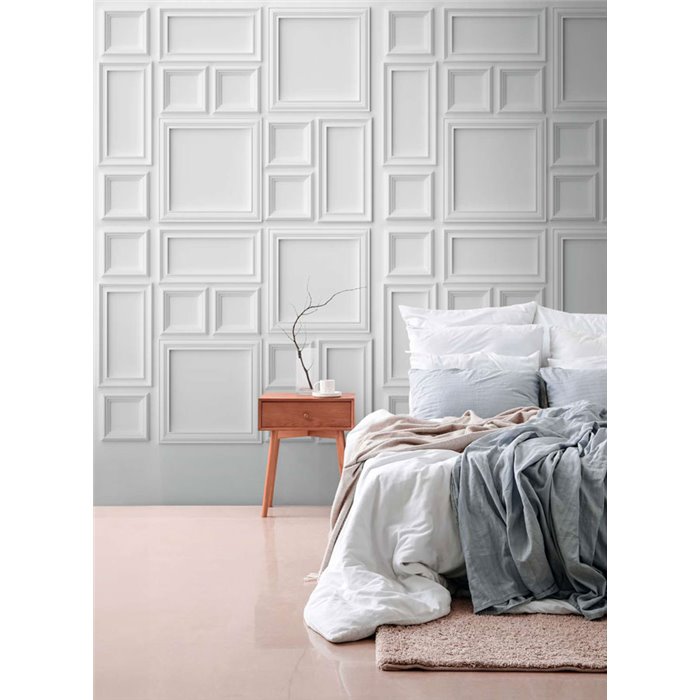 Papeldecor|Mural pared blanco efecto 3D|Murales de Pared