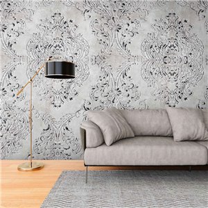 As Creation|Tapete Medaillons in Schwarz und Gold|Damast