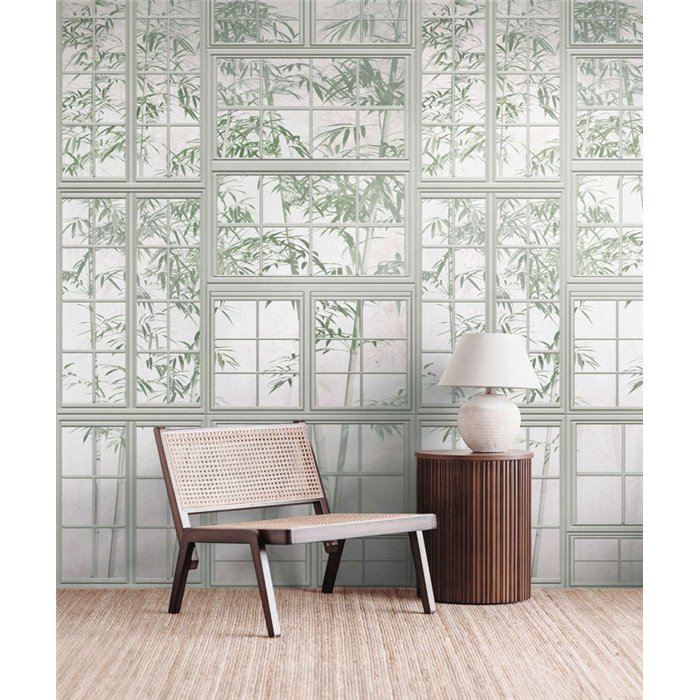 Papeldecor|Wall mural Japanese with bamboo illustrations|Wallmurals