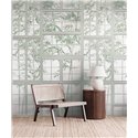 Papeldecor|Wandbild japanisch mit Bambus-Illustrationen|Wandbild