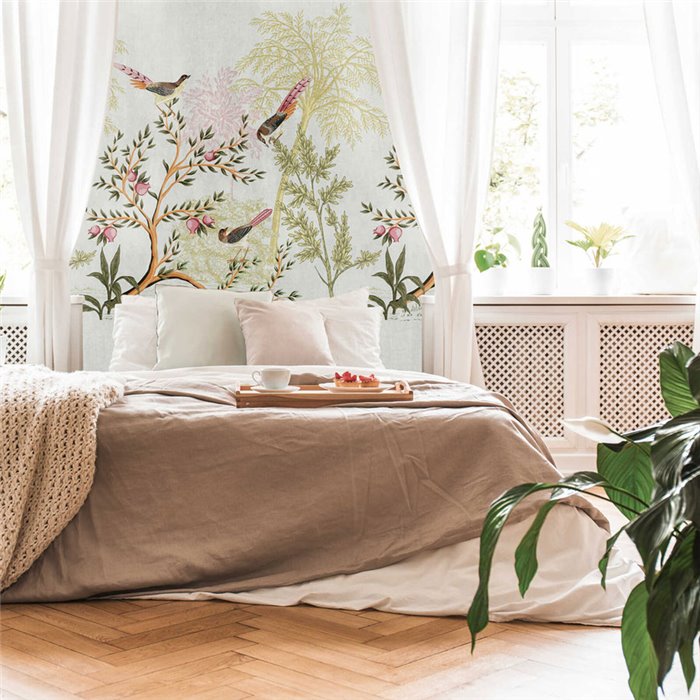 Mural pared chinoiserie con aves y flores - Papeldecor Horizons 2028398741