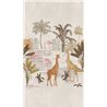 Papeldecor|Mural pared safari con jirafas flamencos y flora|Murales de Pared