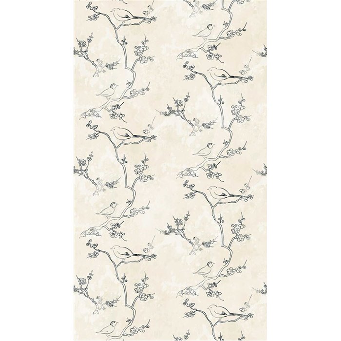 Papeldecor|Mural pared minimalista con pájaros y ramas|Murales de Pared