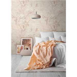 Casamance|Wandbild abstrakte Kalkmalerei rosa braun geometrisch|Wandbild 2