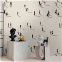 Papeldecor|Mural pared minimalista figuras humanas|Murales de Pared