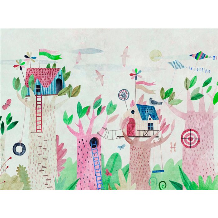 Papeldecor|Papier peint panoramique enfant cabane dans l’arbre|Panoramiques