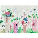 Papeldecor|Wandbild Kinder Baumhaus|Wandbild